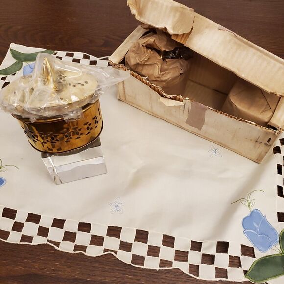 Vintage 3 Brass Footed Pierced Hinged Trinket /Altar Box NIB Made In India Set - Picture 4 of 16